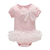 ALLAIBB ボディースーツ フォーマル チュチュ付き 蝶結び ベビー服 女の子 夏 生産お祝い プレゼント ピンク 3-26M 6-9M