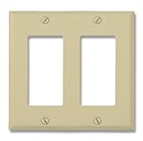 GEダブルロッカースイッチ壁プレート、アイボリーナイロン40031