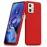 PNEWQNE Motorola MOTO G64 5G 用ケース/G64Y 5G 用ケース シリコン 柔軟TPU 保護ケース 耐衝撃 薄型 すり傷防止 レンズ保護 軽量 脱着簡単 モトローラg64 5g 用ケース 落下防止 スクラッチ防止 滑り防止 ストラップホール付き 一体型 携帯カバー 赤 WY94-32
