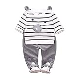 子供上下セット服 男の子 女の子 服 長袖 秋 Pojour Tシャツ＆パンツ 可愛いストライプクマ ベビールームウェア 子供 丸首 普段着 カジュアル スポーツ 旅行 記念日 プレゼント グレー