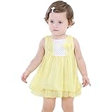 【SEBLES】ベビー 赤ちゃん 女の子 可愛い Aライン ワンピース ドレス ノースリーブ フリル リボン 無地 スカート レース お洒落 夏(タイプD,110)