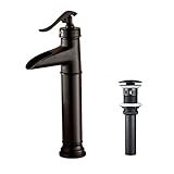 Senlesen Waterfall Spout Oil Rubbed Bronze Single Handle Bathroom Sink Vessel Faucet Basin Mixer Tap
