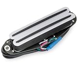 Musiclily Pro ST-DPMC セラミック シングルサイズハムバッカー ピックアップ 9.2K ストラトエレキギター用 ホワイトボディ ブラックレール