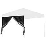 FIELDOOR タープテント 2.5x2.5m 専用サイドシート(横幕) エントランスタイプ 【ブラック】 スチール製・アルミ製共通(G03モデル)