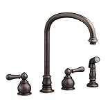 American Standard 4751.732.224 Hampton Bottom Mount Hi-Arc Kitchen Faucet with Sidespray, Oil Rubbed