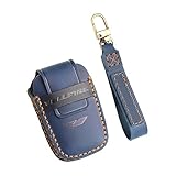 【LEXLEY 新型キーケース 登場】トヨタ VELLFIRE ヴェルファイア 30系 40系 専用 本革 レザー キーカバー キーホルダー スマートキーケース VELLFIREロゴ付 キズ防止 カスタム（ブルー）