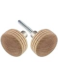 B & M Timelyハードウェア8676のペアボックススタイルunfinished-wood Doorknobs withソリッド真鍮ベース 8676-BN