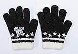 【Mickey Mouse】キッズ　キャラクター手袋　ニット５本指タイプ　ブラック