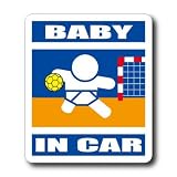 わーるどくらふと BABY IN CAR ハンドボールバージョン ステッカー （あお）