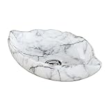 洗面ボウル 陶器 オンカウンタータイプ リーフ 大理石調 幅41cm INK-0405057H