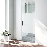 Vigo Soho 28 to 28.5-in。調節可能なフレームなしシャワードア.3125-in。プライバシーパネルガラスとアンティークRubbed Bronzeハードウェア 28/Privacy 