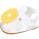 ガールズサンダル　キッズ可愛いプリンセスシューズ 女児花付きフフォーマル靴　綺麗な王女靴　滑り止め　ホワイト/白い　12cm　6-12ヶ月に対応　夏