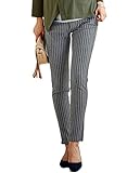 Angeliebe エンジェリーベ マタニティ パンツ 裏フェルト タッチ 起毛 スキニー 産前 産後 対応 ズボン 裏起毛 アジャスター調節可 妊婦服 13号 ストライプ 21502 2150244