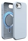 【elago】 iPhone 17e iPhone 16e 対応 ケース マグネット 付き シリコン 耐衝撃 スマホケース 指紋 防止 サラサラ シリコンケース [ iPhone17e iPhone16e アイフォン17e アイフォン16e 対応 ] MAGNETIC SILICONE CASE ライトブルー