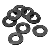 PATIKIL M8 ゴム製平ワッシャー 10個パック 8mm 内径 18mm 外径 3 mm 厚シーリングスペーサーガスケットリング 蛇口パイプ水ホースファスナーボルト用 黒