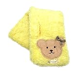 panda family(パンダファミリー) くまのワンポイント ふわふわ あったか キッズ マフラー イエロー