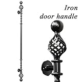 アイアン 取っ手 ドアハンドル ロング HRT-0005R 面付けタイプ ハンドメイド ブラック