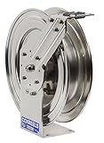 Coxreels P-LPL-335-SS Stainless Steel Spring Rewind Hose Reel: 3/8" I.D., 35' hose capacity, less ho