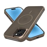 MIIFUBOO iPhone 14 Plus/15 Plus MagSafe対応 ケース［呼吸デザイン］耐衝撃 放熱 アイフォン 14Plus/15Plus スマホケース さらさら手触り ワイヤレス充電対応 レンズ保護 半透明 指紋防止 車載ホルダー対応 いphone14Plus/15Plus カバー 落下防止 防塵 防汚 冷却 米軍MIL規格（デザートゴールド）