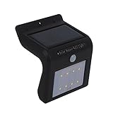 8 LED ソーラーライト PIRモーションセンサー 外灯　センサーライト ウォールライト 防水 屋外照明 夜間自動点灯