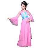 お姫様になりきり　ハロウィン クリスマスパーティーグッズ　子供用 　 宮廷お姫様 　仙女　フェアリー風　ワンピース　発表会　演奏会などに (100cm, ピンク)