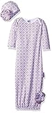 Woombie Indian Cotton Gowns Plus Hat, Purple Pizazz, 16-23 Lbs by Woombie