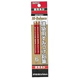 タジマ 建築用すみつけ鉛筆 硬質あか6本入 KNE6-RH