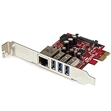 StarTech.com 3ポートUSB 3.0/ 1ポートギガビットイーサネットGbE増設PCI Expressインターフェースカード PEXUSB3S3GE