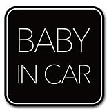 ベビーインカー マグネット【 シンプルデザイン 】Baby in car 赤ちゃん乗っています Baby On Board ステッカー サイン ブラック (マグネット)