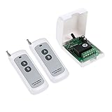 walmeckワイヤレスリモートコントロールスイッチリレー受信機送信機433 MHz RF DC 12 V 2 chユニバーサルリモートスイッチシステム