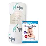 SwaddleDesigns Marquisette Swaddling Blanket Premium Cotton Muslin and The Happiest Baby DVD Bundle 
