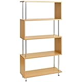 タンスのゲン ジグザグラック 4段 幅80cm オープンラック ナチュラル 39100015 NA