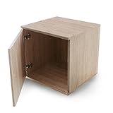キューブボックス 収納 正立方体 扉付き フルオープン リアル木目調 組み合わせ自由自在 幅39cm 1個単品販売 ドアタイプ オーク