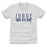 500レベルアーロン・Judgeニューヨーク野球ユースシャツ – アーロン・Judgeフォント Kids X-Small (4-5Y) ホワイト