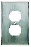 Atlas Homewares SUTPOP-BRN Sutton Place 4-7/8-by-2-3/4-Inch Outlet Plate, Brushed Nickel [並行輸入品]