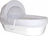 Shnuggle Cotton Waffle Hypoallergenic and Silent Moses Basket (White) by Shnuggle