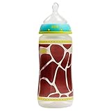 1 Nuk Animal Print Giraffe 10 oz Baby Bottle Unisex Orthodontic Nipple BPA Free by NUK
