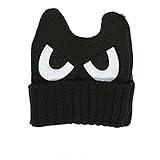 YideaHomeニット帽 可愛い耳付き帽子 　ニットキャップ　ねこ耳 猫耳　ベビー用ハット 赤ちゃん　大人キャップ キッズ 黒い　　帽子 男の子　女の子　男女児 秋冬　防寒　スタイリッシュ　毛糸