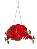 新しいクリエイティブLight Upポインセチア電池式Hanging Basket