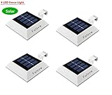 Falove Solar Powered 4 LED Light for Outdoor Garden, Roof Gutter, Fascia Board,fence,tiki Hut, Dog H
