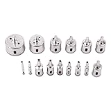 HKUN タイルホールソー 超硬 ダイヤモンド ガラス タイル ホールソー ホルソー ドリル ビット 穴あけ コアビット 10本セット