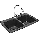 Franke dgr902kitダブルボウルシンクGranite with蛇口、ストレーナ、Soap Disp、22.86 CM、グラファイト