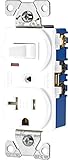 Eaton TR291W 15 Amp 120V 5-15 3-Wire Combination Receptacle & Toggle Switch, White [並行輸入品]
