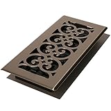 Decor Grates SPH410-NKL 4-Inch by 10-Inch Scroll Floor Register, Brushed Nickel [並行輸入品]