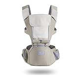 抱っこひも ベビーキャリア よだれカバー 新生児 スリング カバー ケープ 抱っこ紐 通気 夏用 メッシュ おんぶ紐 横抱き 収納 おんぶひも 昔ながら ガーゼ 臀部シット 6way (カーキ)