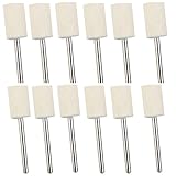 電動工具パーツアクセサリー 軸付きフェルト ホイール コットン バフがけ 鏡面 研磨 金属 磨き 20点のセット (円筒型)