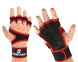 Cross Training Gloves With Wrist Support (Fire Red Medium) [並行輸入品]