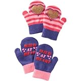 OSHKOSH(オシュコシュ) 2パックスパークルハートミトン パープル 小物 2～4歳【並行輸入】