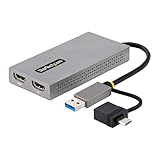 StarTech.com ディスプレイアダプター/USB-C & A/2x HDMI/11cm cbl/Win & mac