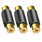 LpoieJun RCA メスメス 中継プラグ ピンプラグ 延長コネクタ 金メッキ バックカメラ スピーカー モニター カーステレオなど用 (3個)
